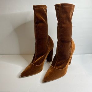 Velvet brown booties size 7